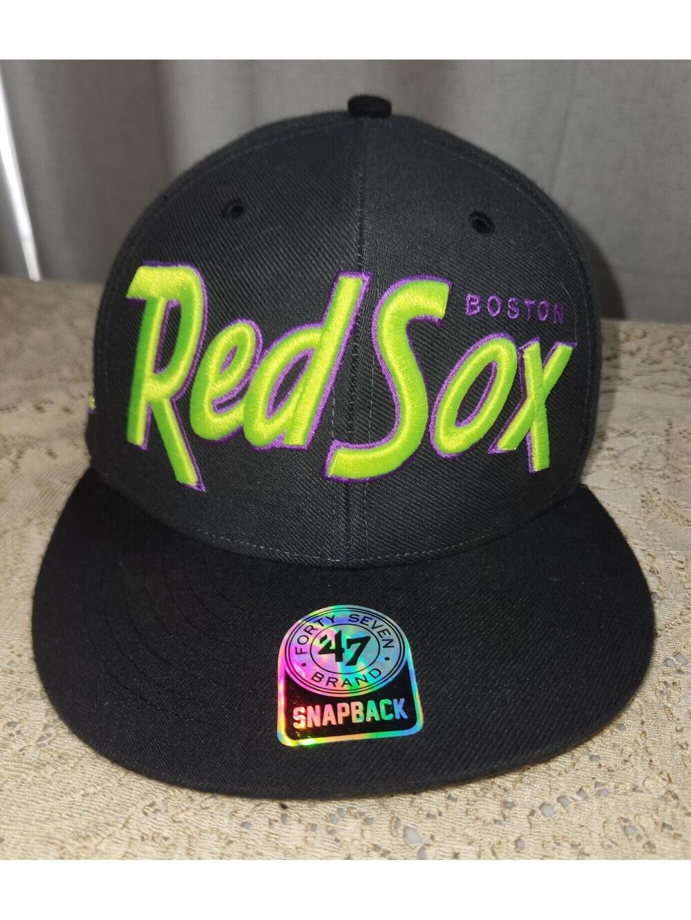 Boston Red Sox '47 Brand Black Snap Back Adjustable Hat / Cap MLB